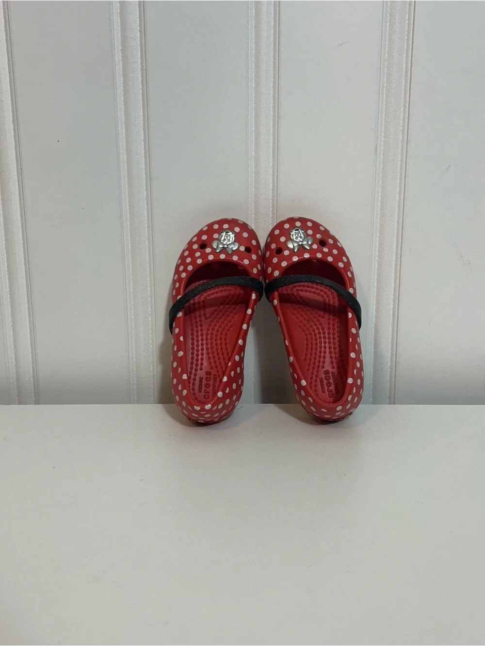 Crocs Girls Red Polka Dot Mary Jane sandals